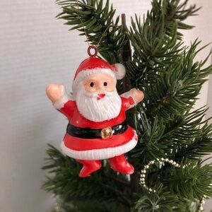 Vtg Blow Mold Santa Claus Ornament